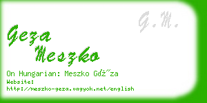 geza meszko business card